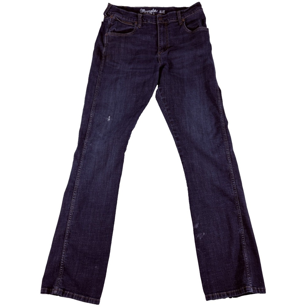 Wrangler Retro Slim Bootcut Jeans Mens 34x34.5 Blue Denim Stretch Everyday Wear